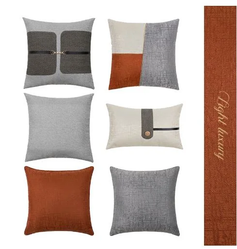 Modern Simple Fashion Color Matching Pillow Cover Light Luxury Style Soft Cloth Pillow Sales Office Model Room Sofa Cushion