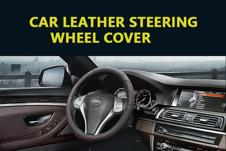 Best Selling Four Seasons Universal Car Leather Handle Non-Slip Steering Wheel Cover